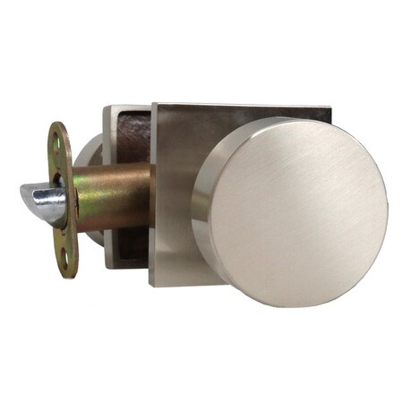 Emtek Round Knob 2-3/8 in Backset w/Radius Latch Strike Privacy w/Square Rose for 1-1/4 in to 2 in Door 5210ROUUS15.RLS
